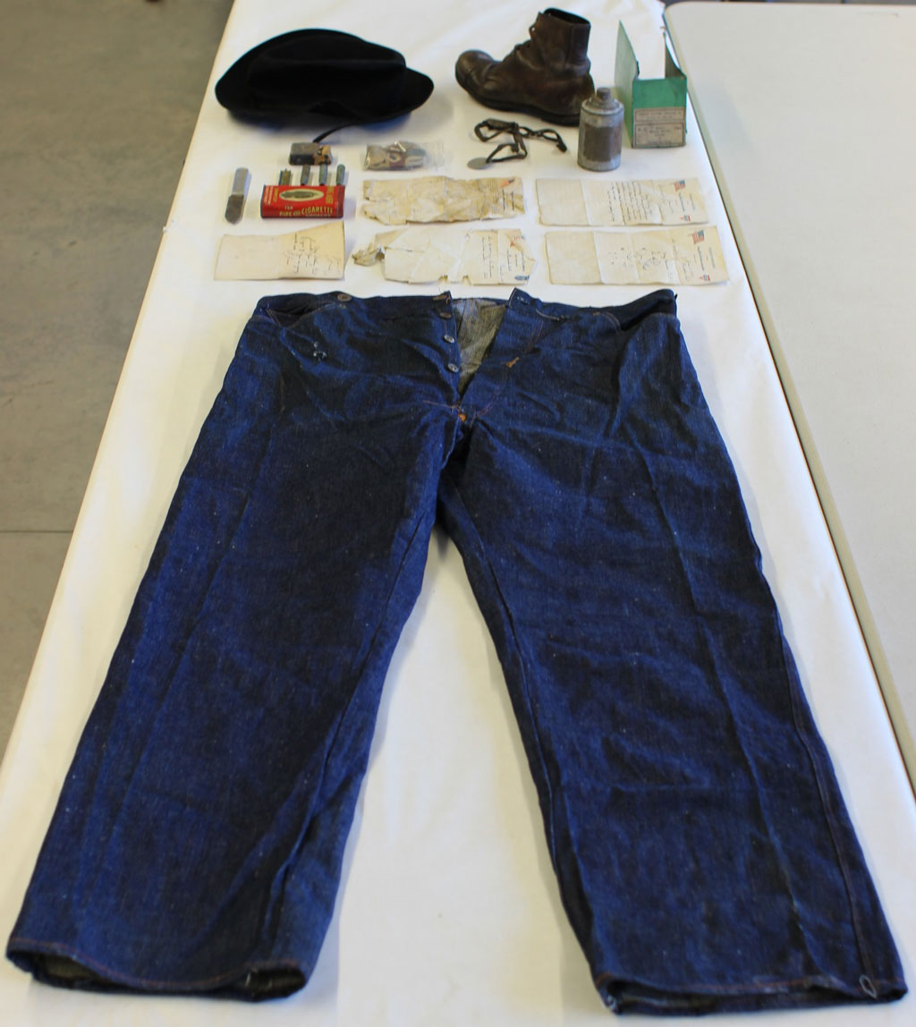 Denim pants and artifacts