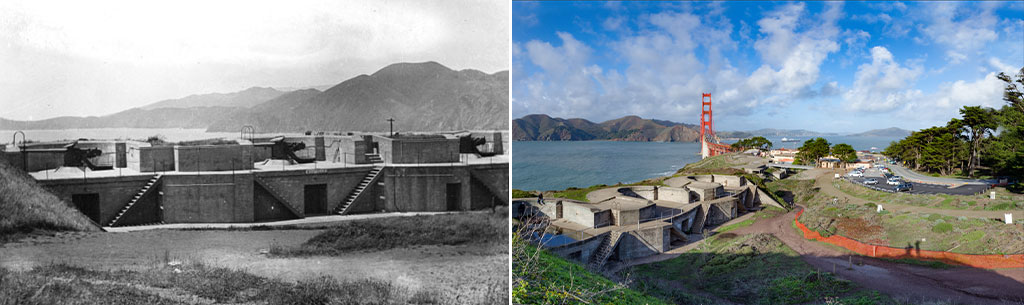 View of Battery Boutelle then and now