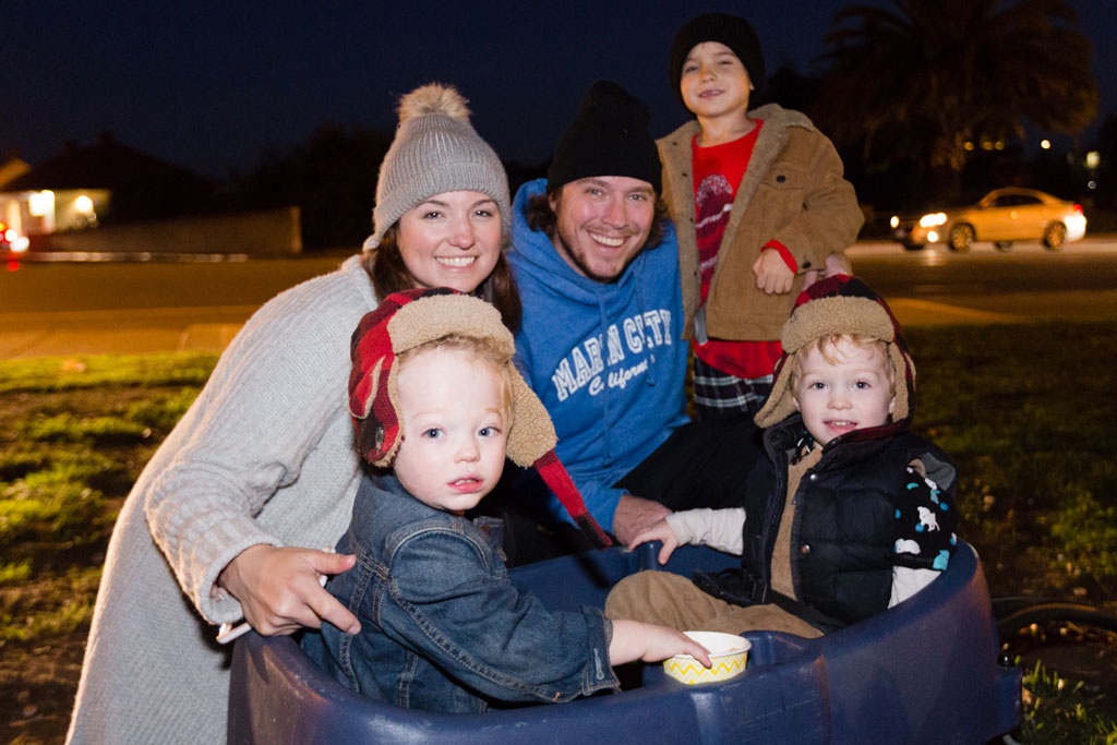 Family of five gathered