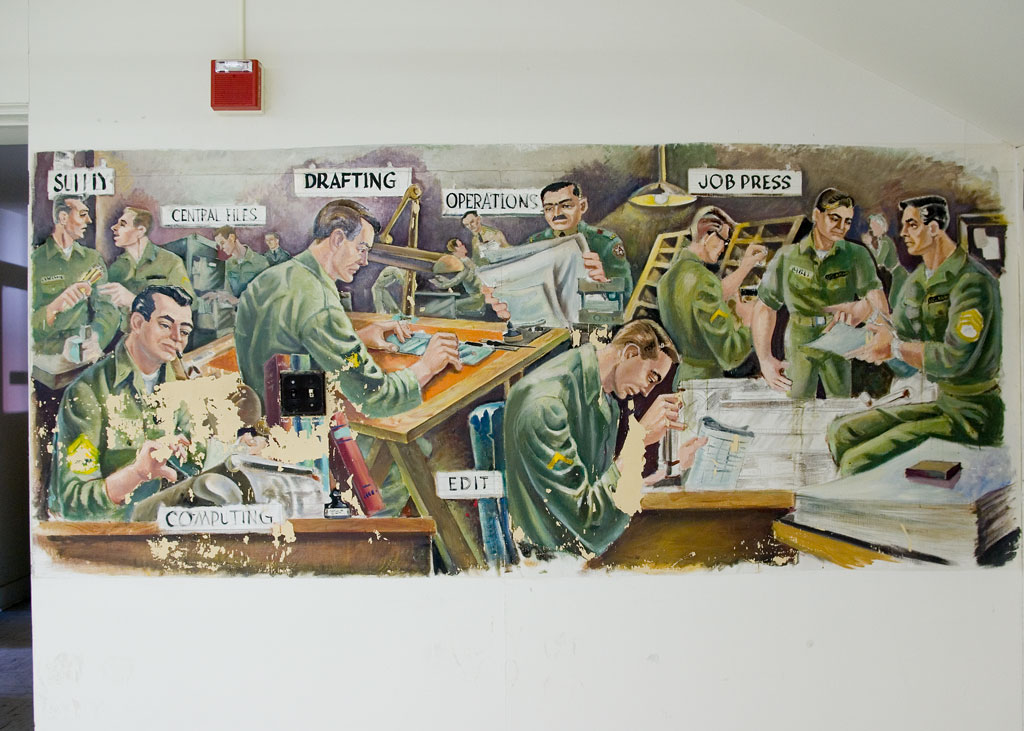Mural depicting Army life