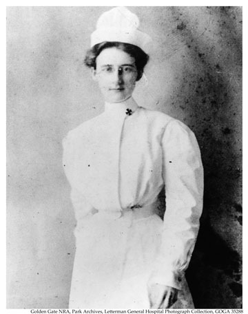 Female nurse in white in photo portrait