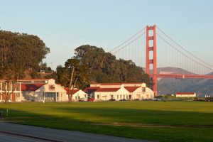 West end of Crissy Field, with the Golden Gate Bridge in the background. Photo by Myleen Hollero.