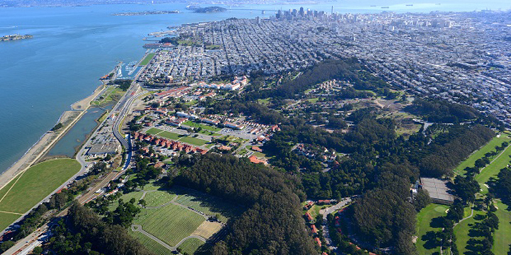 Aerial view of Crissy Field