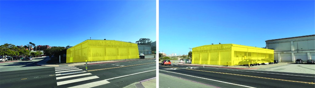 An image showing the location of Building 653 next to Sports Basement at Crissy Field.
