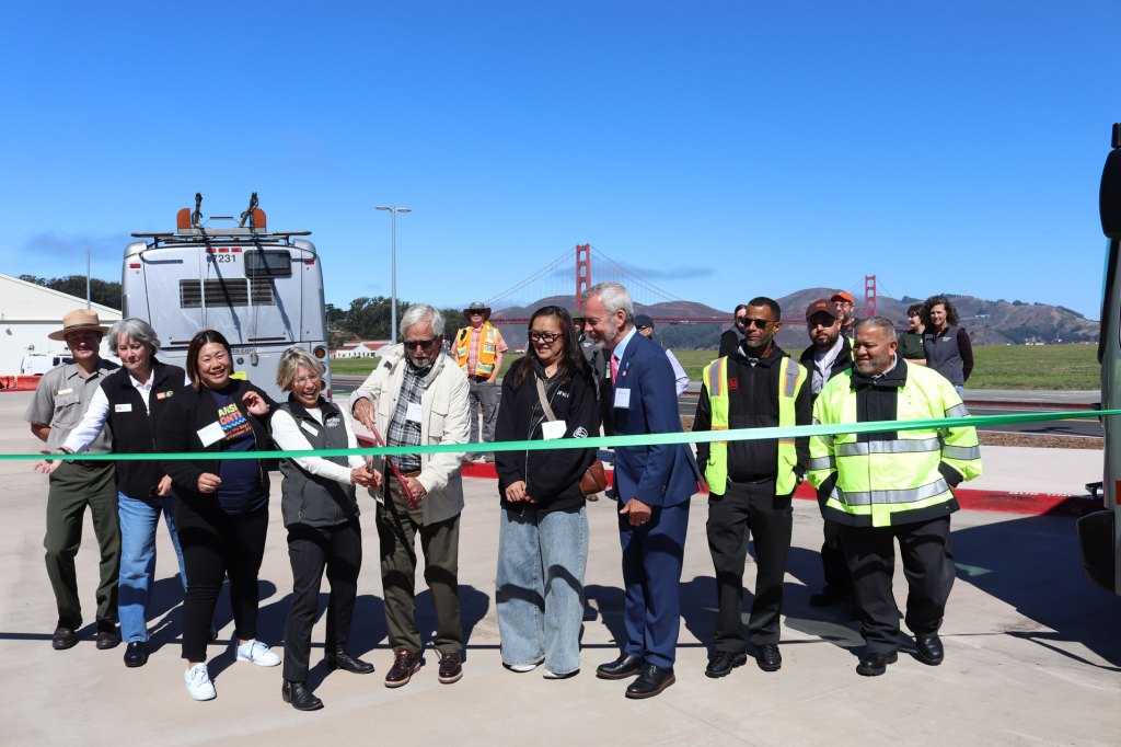 Ribbon cutting ceremony in the Presidio