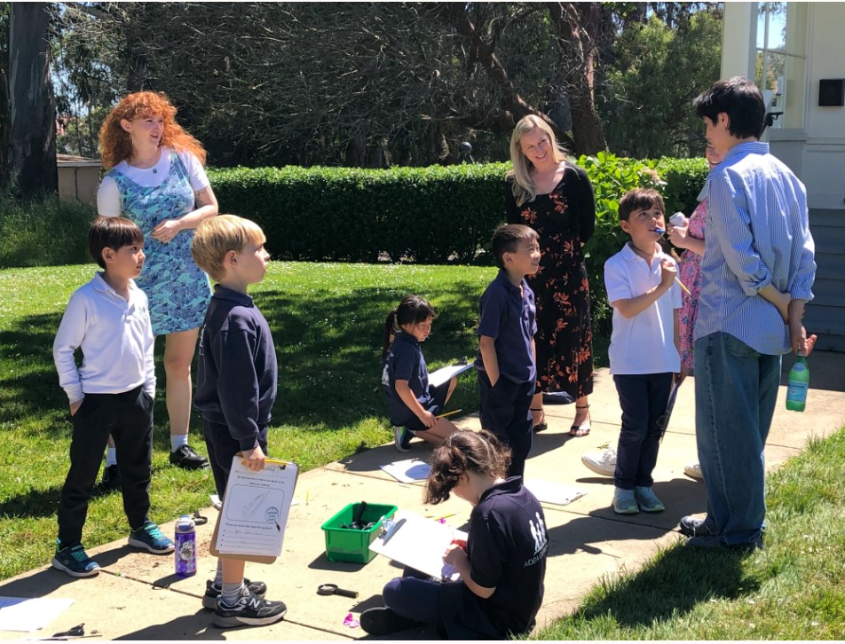 Kids learning outside at Adda Clevenger School