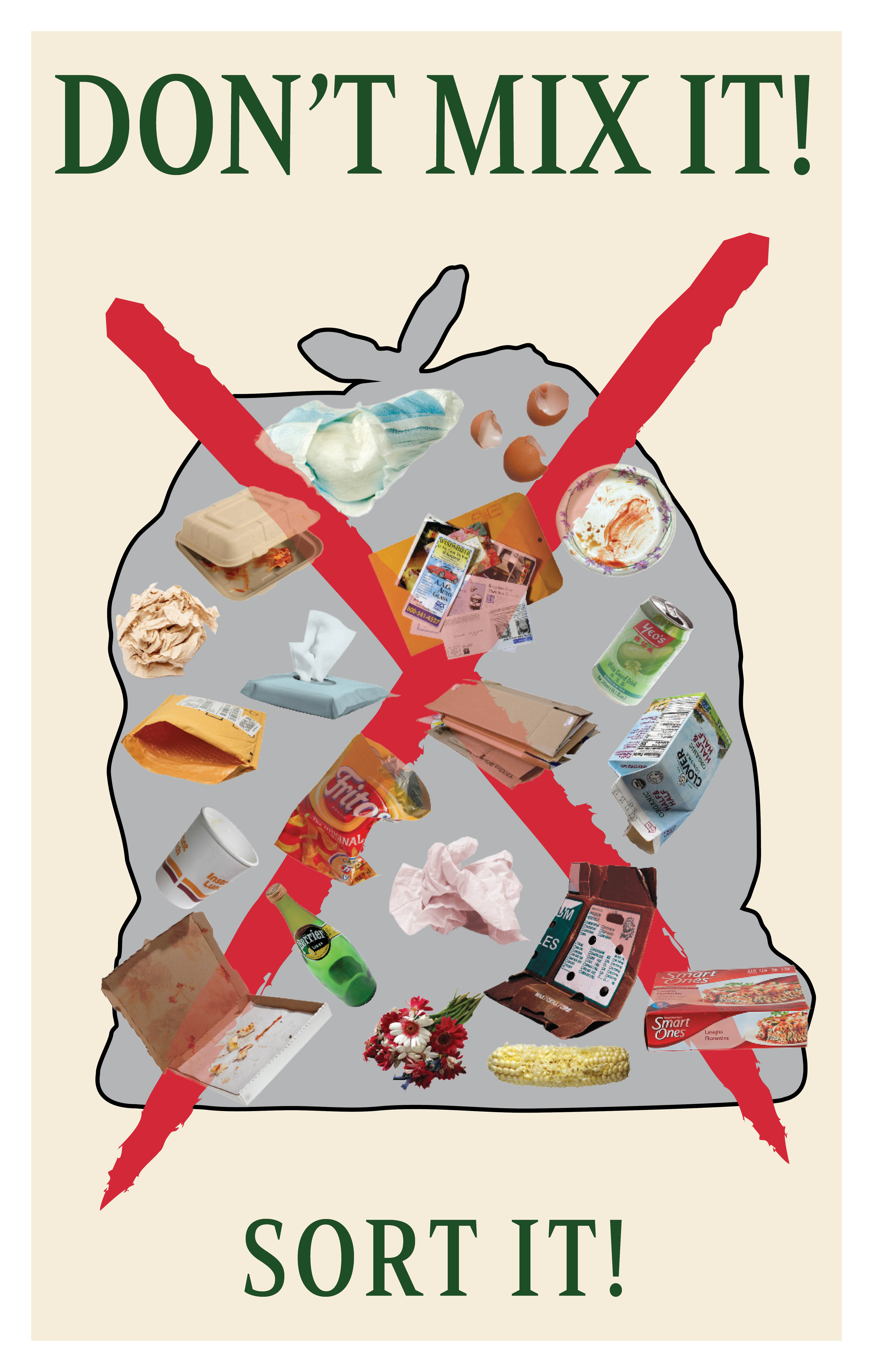 graphic image that says don't mix it, sort it