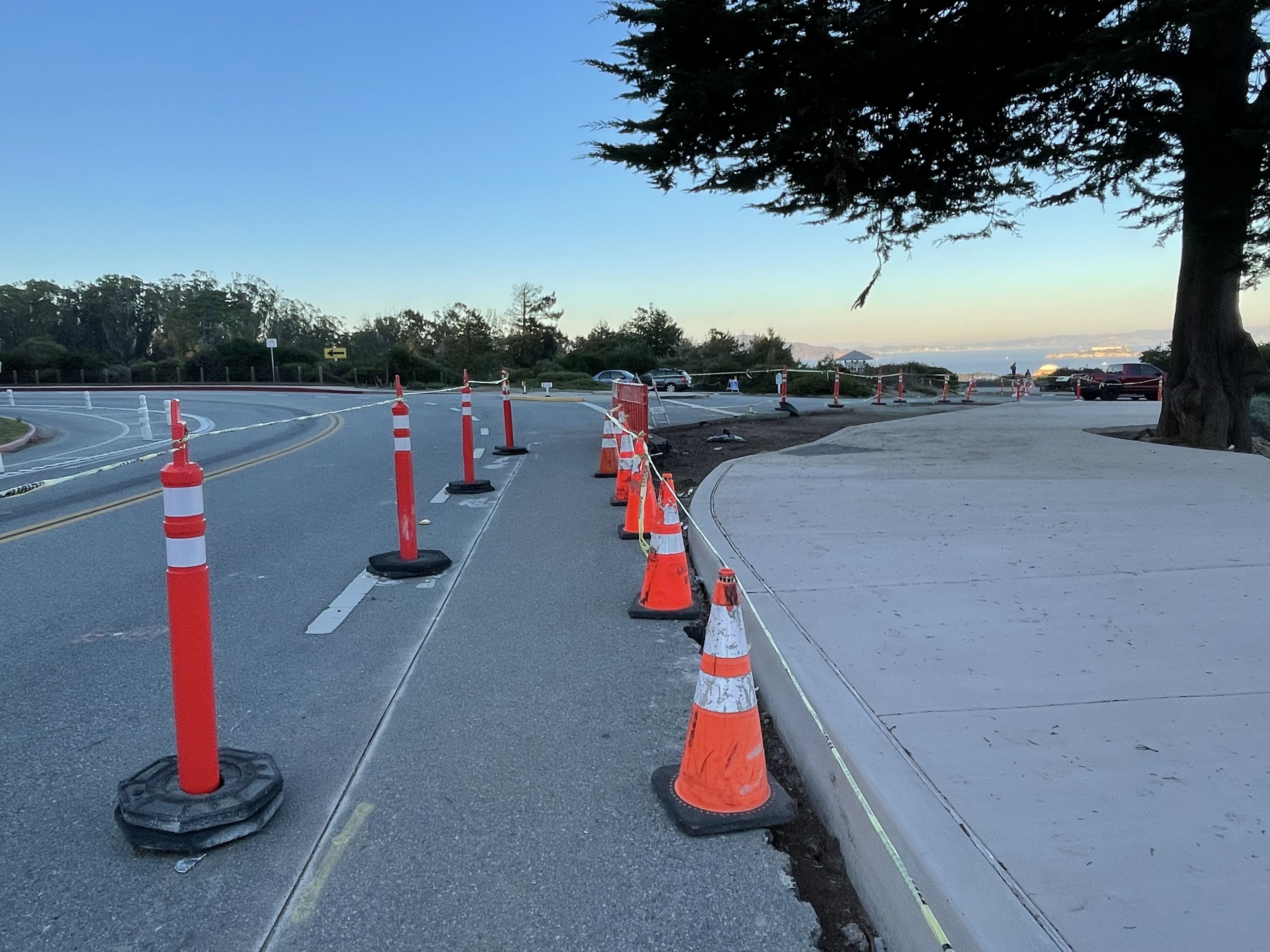 road with cones on it