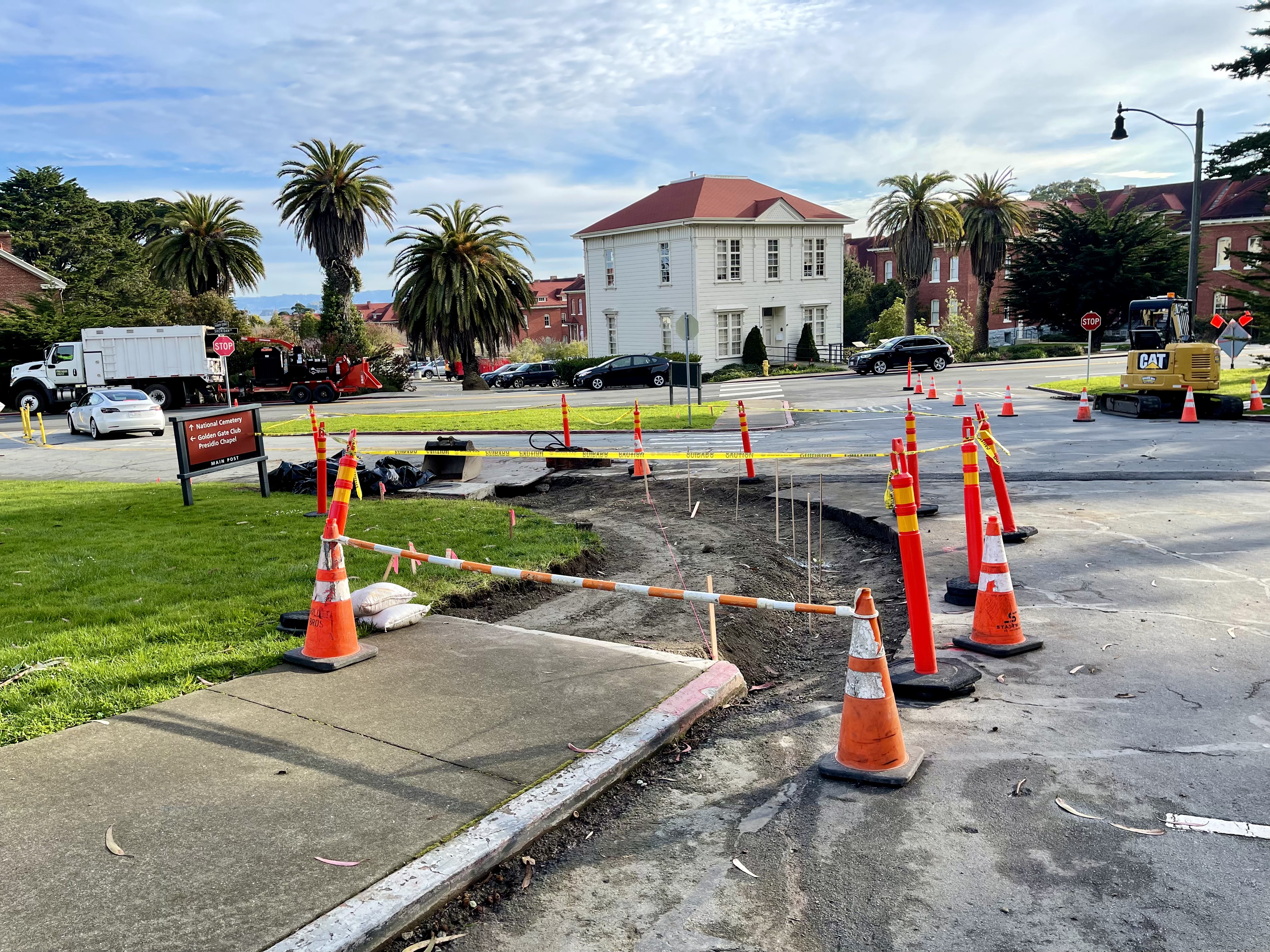 road construction with cones
