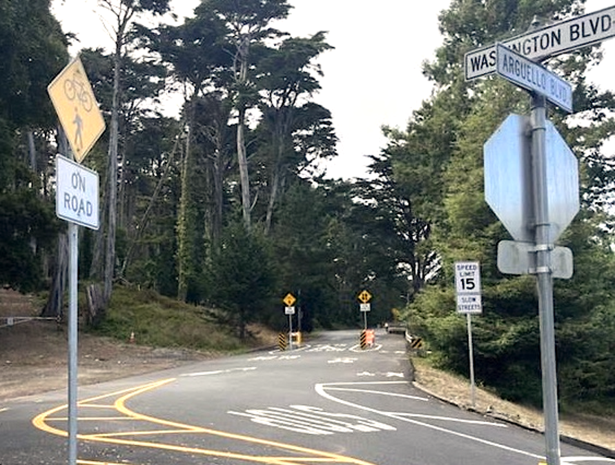 streetview looking west on Arguello