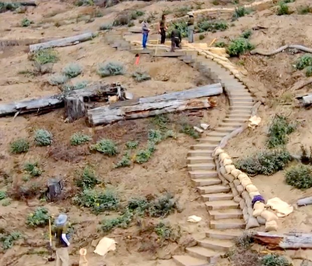 Volunteer Staff working on Dunes
